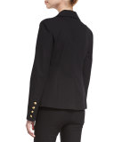 Stretch Two-Button Blazer, Black