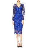 Scalloped Floral Lace Midi Dress