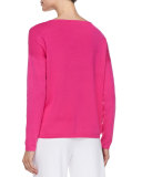 Sequined Floral Dolman-Sleeve Sweater, Petite