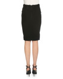 Mid-Rise Pencil Skirt, Black