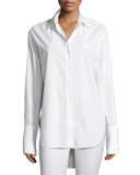 Essex Poplin Oversized Poplin Shirt, White