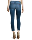 The Ankle Skinny Jeans W/Raw Hem, Bright Indigo Stretch