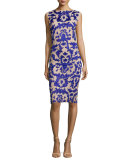 Tamika Embellished Sheath Dress, Blue