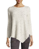 Tambrel Tweedy Asymmetric-Hem Sweater