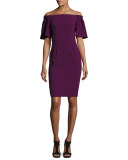 Off-the-Shoulder Ponte Sheath Dress, Jezebel
