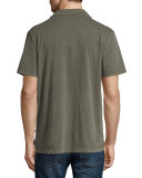 Sueded Jersey Polo Shirt, Taupe