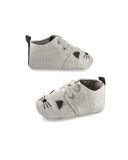 Cotton Jersey Cat Booties, Gray, Infant