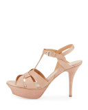 Tribute Leather 75mm Platform Sandal, Brown