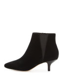 Geeo Suede Pointed-Toe Bootie, Dark Brown