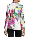Flower-Print Pop Jacket 