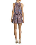 Paris Sleeveless Blouson Dress, Python Flower Print
