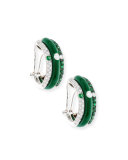 Green Enamel & Tsavorite Earrings with Diamonds