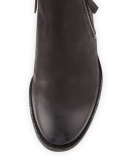 Denver Leather Zip Bootie, Black