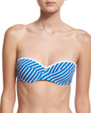 Regatta Underwire Bandeau Swim Top, Blue/White