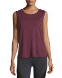Aura Strappy-Back Performance Tank, Wine