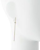 14k Gold Long Bar Earrings with Diamonds