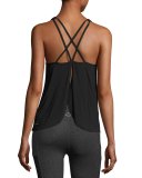 Sleek Stripe Waterfall Swing Tank, Black