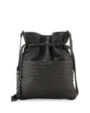 Intrecciato Medium North-South Bucket Bag, Gray
