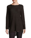 Textured Organic Linen Bateau-Neck Tunic