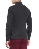Ribbed Knit & Quilted Bomber Jacket