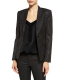 Stretch Sparkle Prep School Jacket, Black