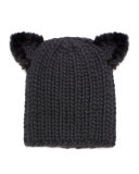 Felix Fur-Trim Cat-Ear Skull Cap
