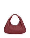 Veneta Intrecciato Large Hobo Bag, Wine