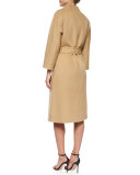 Princess-Seamed Rolled-Cuff Sheath Dress