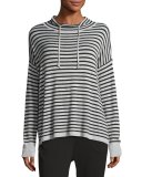 Lightweight Striped Funnel-Neck Top 