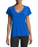 Sleek Stripe Triangle Cutout Athletic Top