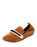 Colorblock-Strap Suede Moccasin