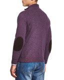 Half-Zip Cotton Pullover Sweater, Purple