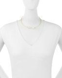 14K Two-Pearl Collar Necklace