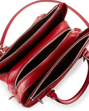Brooklyn 28 Leather Carryall Bag, Silver/Red Currant