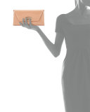 Vero Dodat Flap Patent Clutch Bag, Nude
