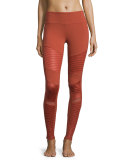 Moto Full-Length Sport Leggings, Sunbaked Glossy