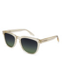 Men's Coltrane Square Acetate Sunglasses, Champagne
