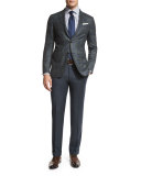 Trofeo Flat-Front Trousers, Blue