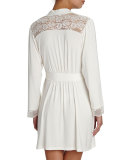 Noor Lace-Inset Robe, Ivory