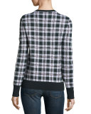 Shane Plaid Wool Sweater, Ivory Multi