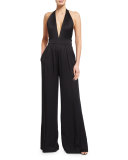 Sleeveless Tie-Waist Wide-Leg Jumpsuit