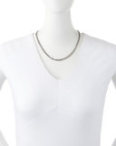 Double-Strand Chain Necklace with Champagne Diamond Scroll