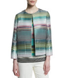 Eve Striped Open Jacket, Blue