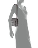 Olimpia Small Intrecciato Snakeskin Shoulder Bag, Ardoise Gray