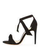 Clarita Suede 100mm Sandal, Black