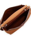 DOTCOM Medium Leather Satchel Bag, Bark/Bubblegum