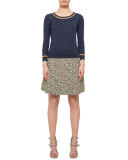 Flounced Static Tweed Skirt, Multi