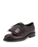 Cordovan Spazzolato Leather Lace-Up w/Removable Fringe