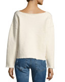 Raw-Edge Long-Sleeve Sweatshirt 