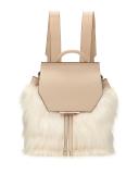 Nancy Leather Faux-Fur Backpack